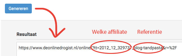 Affiliate link maken