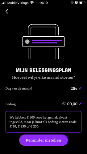 Geld storten in Bux Zero