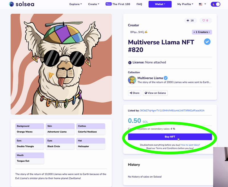 NFT Kopen op Solsea via de Solana blockchain