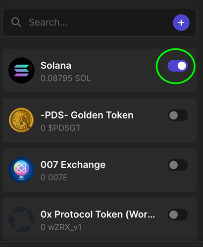 Solana token toevoegen aan Phantom wallet