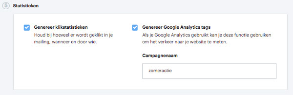 Klikstatistieken en Google Analytics campagnenaam.